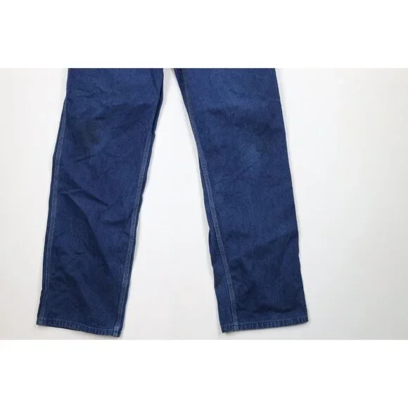 Vintage 90s Carhartt Mens 34x34 Distressed Spell Out Wide Leg Dungaree Jeans USA